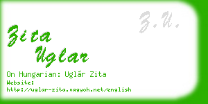 zita uglar business card